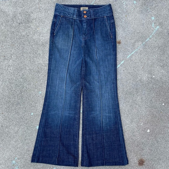 7 For All Mankind 7FAM Center Front Seam Jeans y2k Vintage Style 26 bootcut wide - Picture 1 of 7